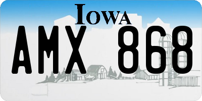 IA license plate AMX868