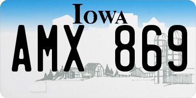 IA license plate AMX869