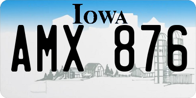IA license plate AMX876