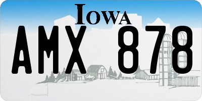 IA license plate AMX878