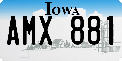 IA license plate AMX881
