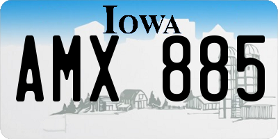 IA license plate AMX885