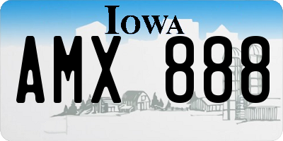 IA license plate AMX888