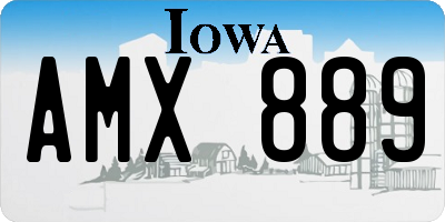 IA license plate AMX889