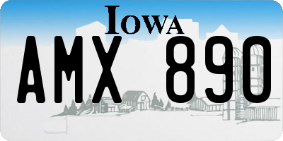 IA license plate AMX890