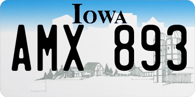 IA license plate AMX893