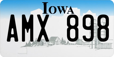IA license plate AMX898