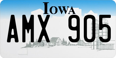 IA license plate AMX905