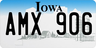 IA license plate AMX906