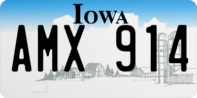 IA license plate AMX914