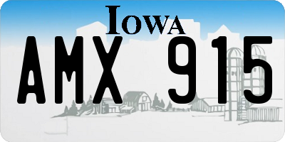 IA license plate AMX915