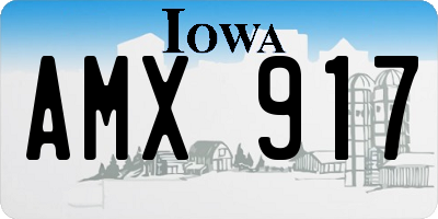 IA license plate AMX917