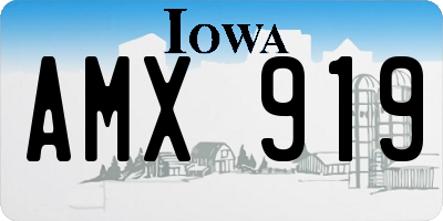 IA license plate AMX919