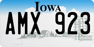 IA license plate AMX923
