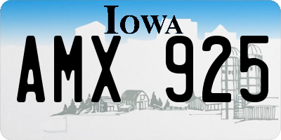 IA license plate AMX925