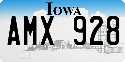 IA license plate AMX928