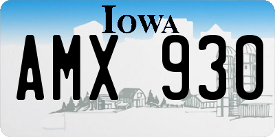 IA license plate AMX930