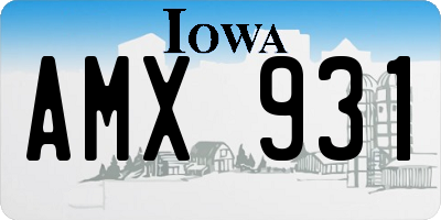 IA license plate AMX931