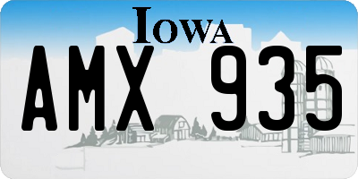IA license plate AMX935