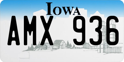 IA license plate AMX936