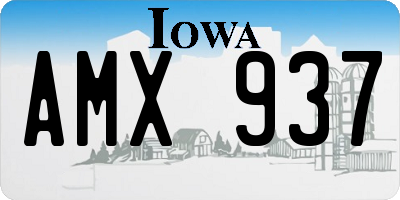 IA license plate AMX937