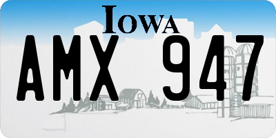 IA license plate AMX947