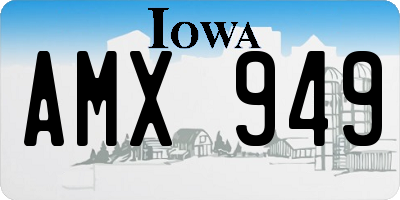 IA license plate AMX949