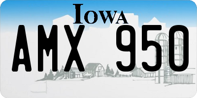 IA license plate AMX950
