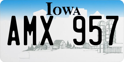 IA license plate AMX957