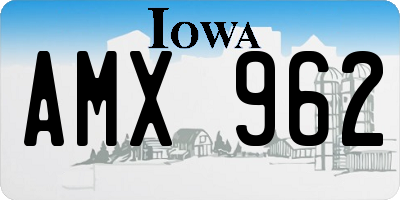 IA license plate AMX962