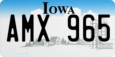 IA license plate AMX965