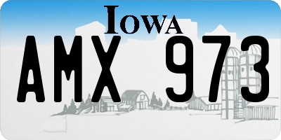 IA license plate AMX973