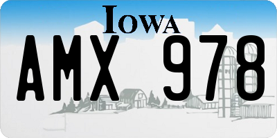 IA license plate AMX978