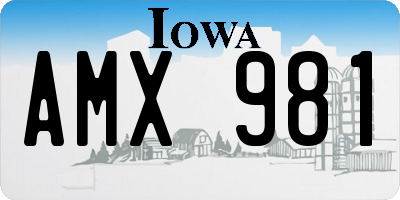 IA license plate AMX981