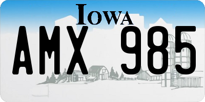 IA license plate AMX985