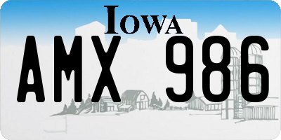 IA license plate AMX986