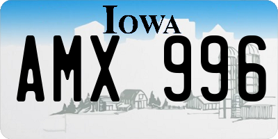 IA license plate AMX996