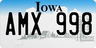 IA license plate AMX998