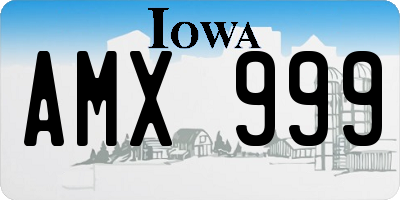 IA license plate AMX999