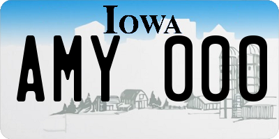 IA license plate AMY000