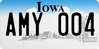 IA license plate AMY004