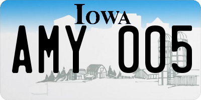 IA license plate AMY005