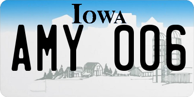 IA license plate AMY006