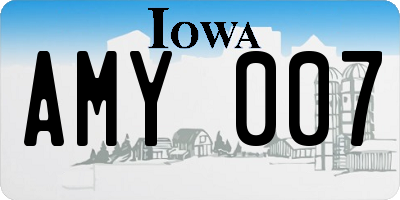 IA license plate AMY007