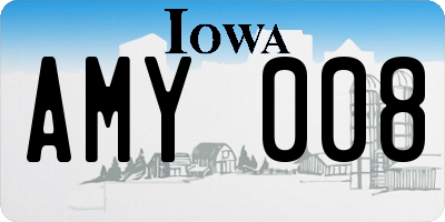 IA license plate AMY008
