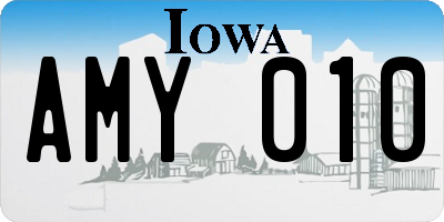 IA license plate AMY010