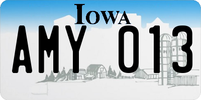 IA license plate AMY013