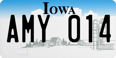 IA license plate AMY014