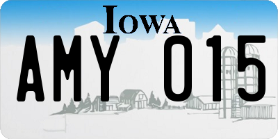 IA license plate AMY015