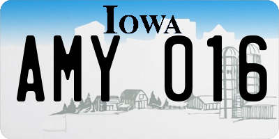 IA license plate AMY016